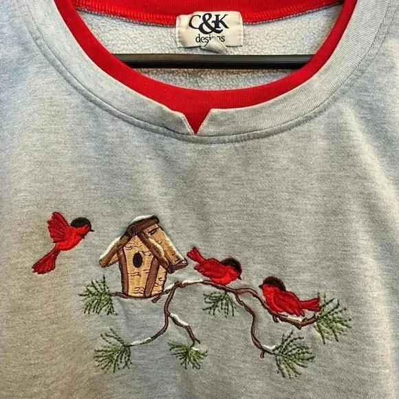 VINTAGE C&K DESIGNS CARDINAL OVERSIZED SWEATER - Picture 2 of 4